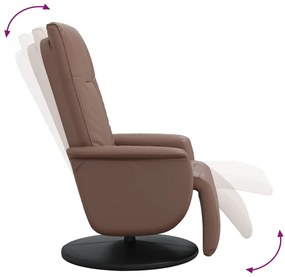vidaXL Πολυθρόνα Ανακλινόμενη με Υποπόδιο Καφέ από Συνθετικό Δέρμα