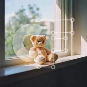 Intra Συλλεκτικό Ξύλινο Παζλ Plywood 4mm - Teddy Bear στο Windowsill με φυσικό φως Σε Ξύλινο Κουτί - Διαστάσεις: 10x10 cm – 25 κομμάτια