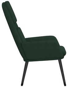 vidaXL Πολυθρόνα Relax Σκούρο Πράσινο Υφασμάτινη