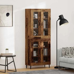 vidaXL Highboard 2 τμχ. Παλιό ξύλο 69,5 x 34 x 180 εκ.