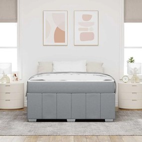 vidaXL Σκελετός Κρεβατιού Ανοιχτό γκρι 140 x 200 cm ύφασμα