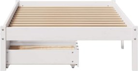 vidaXL Σκελετός Κρεβατιού Χωρίς Στρώμα Λευκό 100x200 εκ. Μασίφ Πεύκο