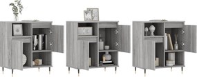 vidaXL Ντουλάπι 3 τεμ. Γκρι Sonoma από Επεξεργασμένο Ξύλο