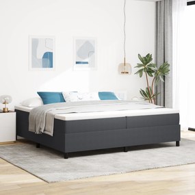 vidaXL Κρεβάτι Box Spring με Στρώμα σε Σκούρο Γκρι, 200 x 200 εκ, Ύφασμα Κορντούρας.