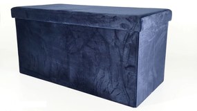 Πουφ ArteLibre βελούδο μπλε 76x38x38cm - 06512607