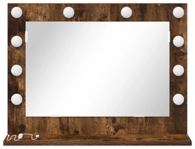 vidaXL Καθρέπτης Vanity  Καπνιστή ραστώνη Ξύλο, Γυαλί 60 x 45 x 18 εκ
