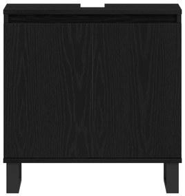 vidaXL Νιπτήρας Μπάνιου Μαύρο Δρυς 58x33x60 εκ. Επεξεργασμένο ξύλο