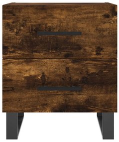 vidaXL Κομοδίνα 2 τεμ. Καπνιστή Δρυς 40 x 35 x 47,5 εκ. Επεξεργ. Ξύλο