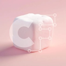 Intra Συλλεκτικό Ξύλινο Παζλ Plywood 4mm - Μονό Marshmallow σε ροζ φόντο Σε Ξύλινο Κουτί - Διαστάσεις: 10x10 cm – 25 κομμάτια