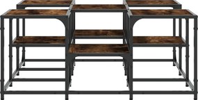 vidaXL Τραπεζάκι Σαλονιού Καπνιστή Δρυς 91x91x40 εκ. Επεξεργασμ. Ξύλο