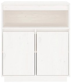 Συρταριέρα Λευκή 70x34x80 εκ. από Μασίφ Ξύλο Πεύκου - Λευκό