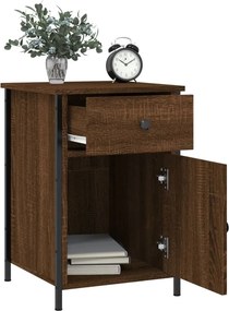 vidaXL Κομοδίνα 2 τεμ. Καφέ Δρυ 40x42x60 εκ. από Επεξεργ. Ξύλο