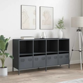 Ντουλάπι Ανθρακί 135x39x73,5 εκ. από Χάλυβα Ψυχρής Έλασης - Ανθρακί