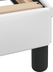 vidaXL Κρεβάτι με Στρώμα Dover Λευκό 140x200εκ.από Συνθετικό Δέρμα