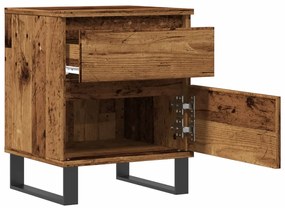 Κομοδίνα 2 τεμάχια Παλιό ξύλο 40x35x50 cm Κατασκευασμένο ξύλο - Καφέ