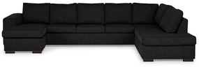 Γωνιακός Καναπές Scandinavian Choice B104, Μαύρο, 356x287x82cm, Πόδια: Ξύλο | Epipla1.gr