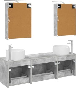 vidaXL Σετ Επίπλων Μπάνιου 5 pcs Γκρι Σκυροδέματος