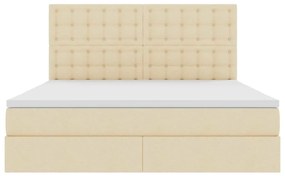 vidaXL Κρεβάτι με αποθηκευτικό χώρο και LED Κρέμ 160 x 200 cm