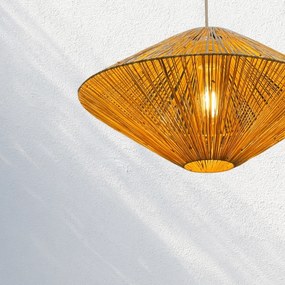 Φυσικό Ραφύα Χειροποίητο Οβάλ Κρεμαστό Φωτιστικό 55x55x30 cm