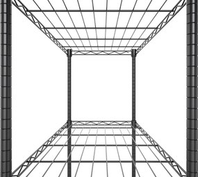 HOME USE μεταλλική ραφιέρα HUH-0270 με 5 ράφια, 90x35x175cm, μαύρη