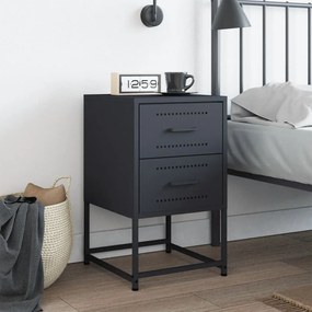 vidaXL Κομοδίνο Ανθρακί 36 x 39 x 60,5 εκ. Ατσάλινο