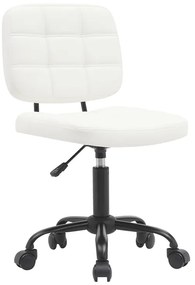 Καρέκλα γραφείου Sedia pakoworld pu σε λευκή απόχρωση 50x50x75-85εκ