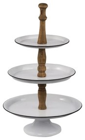 Artekko Tray Ορντεβιέρα 3 Επίπεδα Ξύλο Μέταλλο Λευκό (36x36x60)cm Artekko 44182