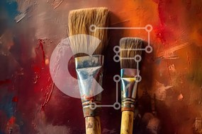 Intra Συλλεκτικό Ξύλινο Παζλ Plywood  4mm - Πολύχρωμα πινέλα σε λευκό φόντο Σε Ξύλινο Κουτί - Διαστάσεις Puzzle: 10x10 cm – 25 κομμάτια