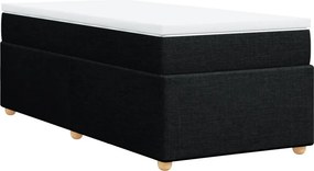 vidaXL Κρεβάτι Boxspring με Στρώμα Μαύρο 90x190 εκ.Υφασμάτινο