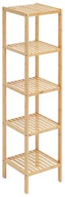 VEVOR Corner Standing Bookshelf 5-Tier Bamboo Ladder Narrow Shelf Plant Stand