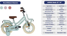 Bella 12 Inch 21 cm Girls Coaster Brake Green