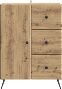 vidaXL Πλαϊνό γραφείο Artisan Δρυς 66 x 34,5 x 90 εκ