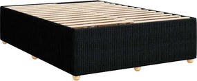 vidaXL Κρεβάτι Boxspring με Στρώμα Μαύρο 140x200 εκ. Υφασμάτινο