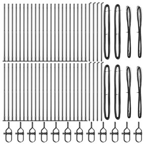 vidaXL Στύλος Περιφράξεων 52 pcs Γκρι 3,2 x 3,2 x 78,5 εκ