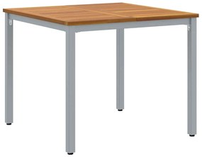 vidaXL Σέτ φαγητού για κήπο 3 pcs Γκρι και καφέ 90 x 90 x 75 cm