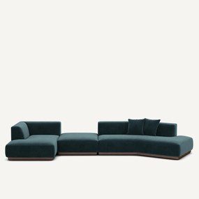 Γωνιακός καναπές XL αριστερής γωνίας με βελούδινο ζακάρ ύφασμα, Jacopo