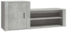 vidaXL Παπουτσοθήκη Γκρι Σκυροδέματος 130x35x54 εκ. Επεξεργασμένο Ξύλο