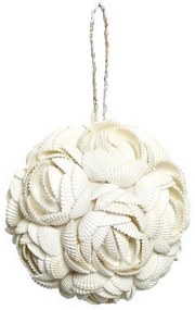 Διακοσμητικό Κρεμαστό Από Κοχύλια The Rose Shell Ball BABL006W-M D9 White Bazar Bizar Shell