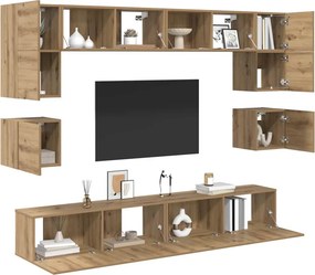 vidaXL Σετ επίπλου τηλεόρασης 8 pcs Artisan Oak Επεξεργασμένο ξύλο