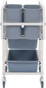 vidaXL Καρότσι Κουζίνας 82 x 43,5 x 93 εκ. με Πλαστικά Δοχεία