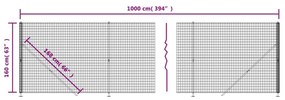 Συρματόπλεγμα Περίφραξης Πράσινο 1,6x10 μ. με Βάσεις Φλάντζα - Πράσινο