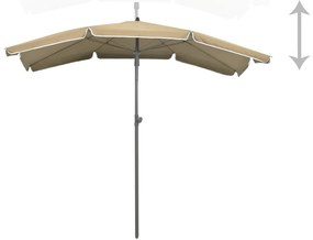 vidaXL Ομπρέλα Κήπου με Ιστό Taupe 200 x 130 εκ.