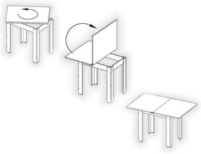 Τραπέζι Κουζίνας Επεκτεινόμενο Τρούφα HAZEL 80/120x60/80x77