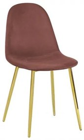 CELINA καρέκλα Μετ.Χρυσή/Velure Antique Pink 45x54x85cm ΕΜ907,2GV