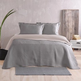 Κουβερλί Allure 02 Double Face (Σετ 3τμχ) Grey-Beige Ρυθμός Queen Size 220x240cm Microfiber