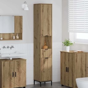 vidaXL Ψηλό ντουλάπι μπάνιου με πόρτα artisan δρυς 31.5 x 33 x 190 εκ.