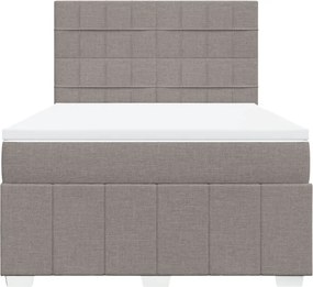 vidaXL Κρεβάτι Boxspring με Στρώμα Taupe 160x200 εκ. Υφασμάτινο