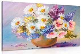 Εικόνα ελαιογραφία με καλοκαιρινά λουλούδια - 120x80