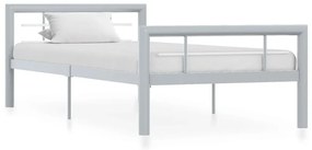 vidaXL Πλαίσιο Κρεβατιού Γκρι / Λευκό 100 x 200 εκ. Μεταλλικό