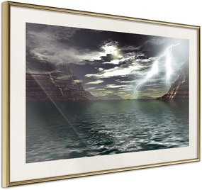 Αφίσα - Storm over the Canyon - 45x30 - Χρυσό - Με πασπαρτού